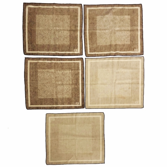 Vintage Bill Blass Cotton Twill Dinner Napkins 5pc Set HTF Retro - Picture 3 of 5